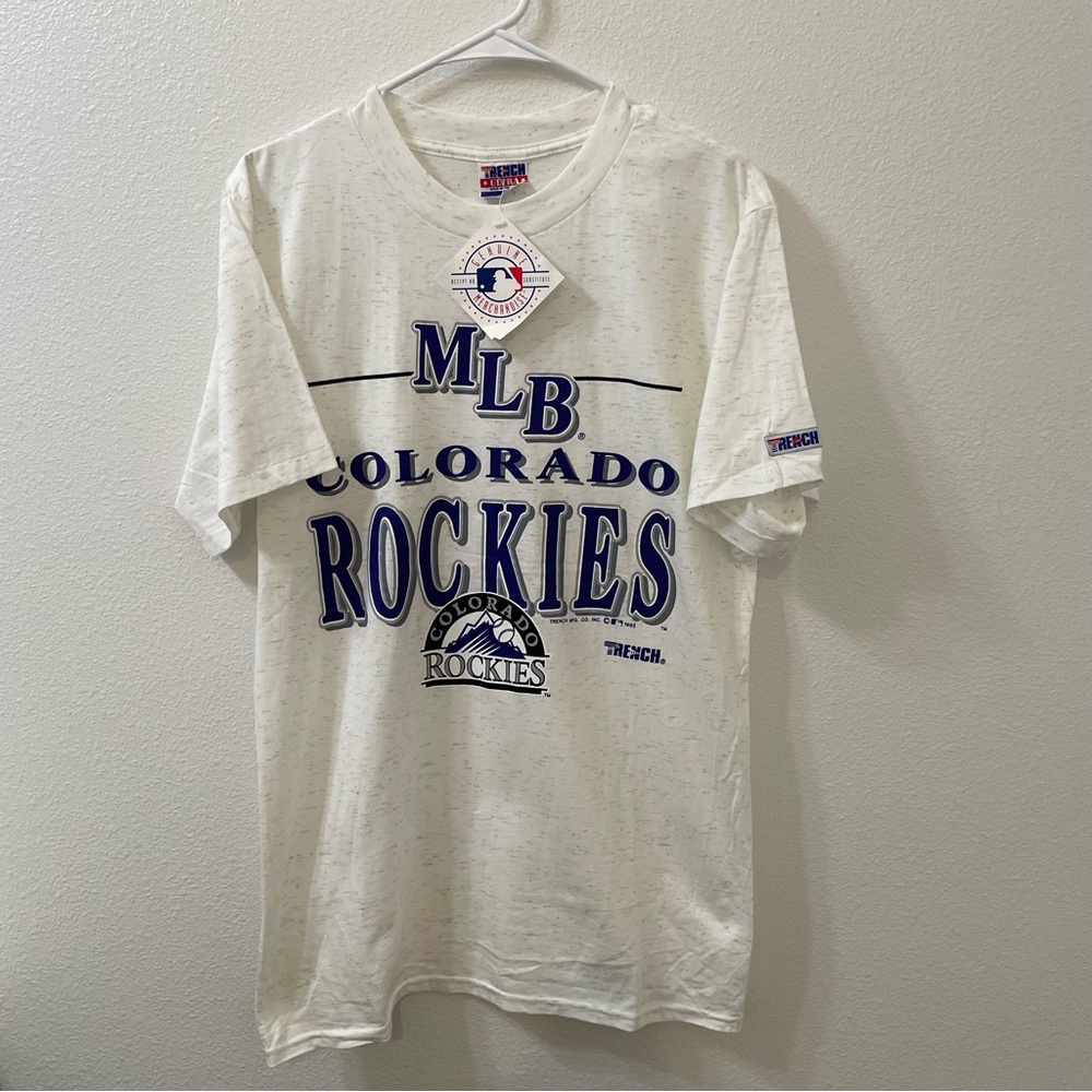 Trench mlb Colorado Rockies 92 shirt white medium nwt